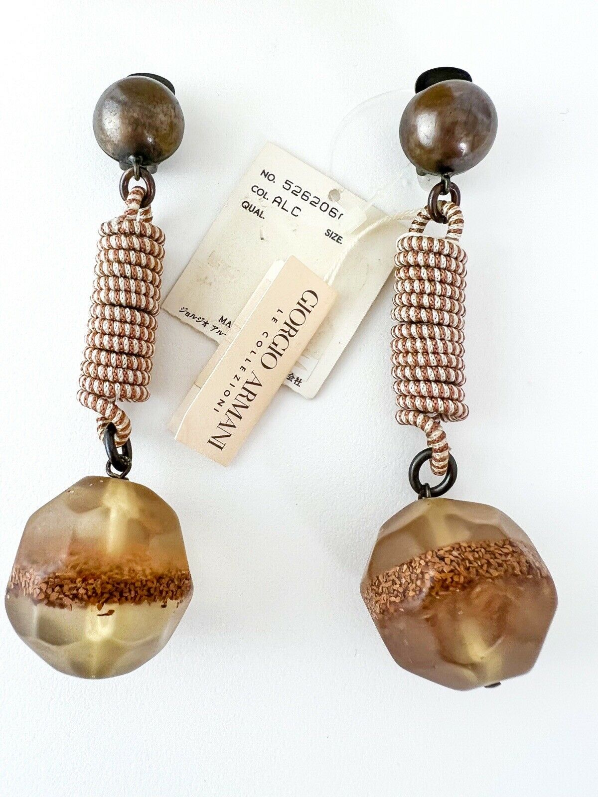 GIORGIO ARMANI Vintage Dangle Earrings Large Made in Italy Bujor