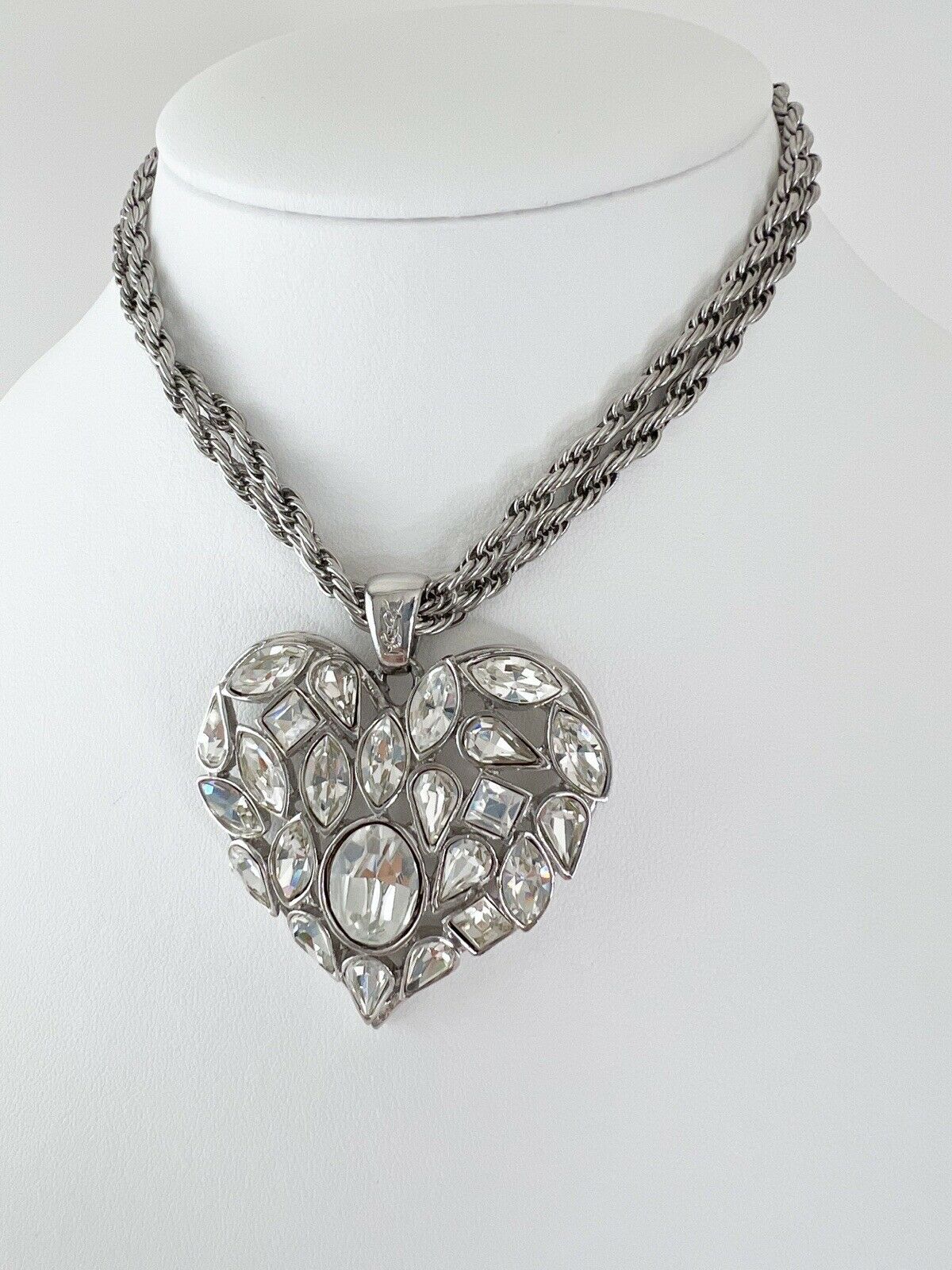 Ysl silver necklace hot sale