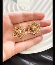 Vintage GIANNI VERSACE Medusa Dangle Earrings: Rhodium Plated Crystal Clip-Ons