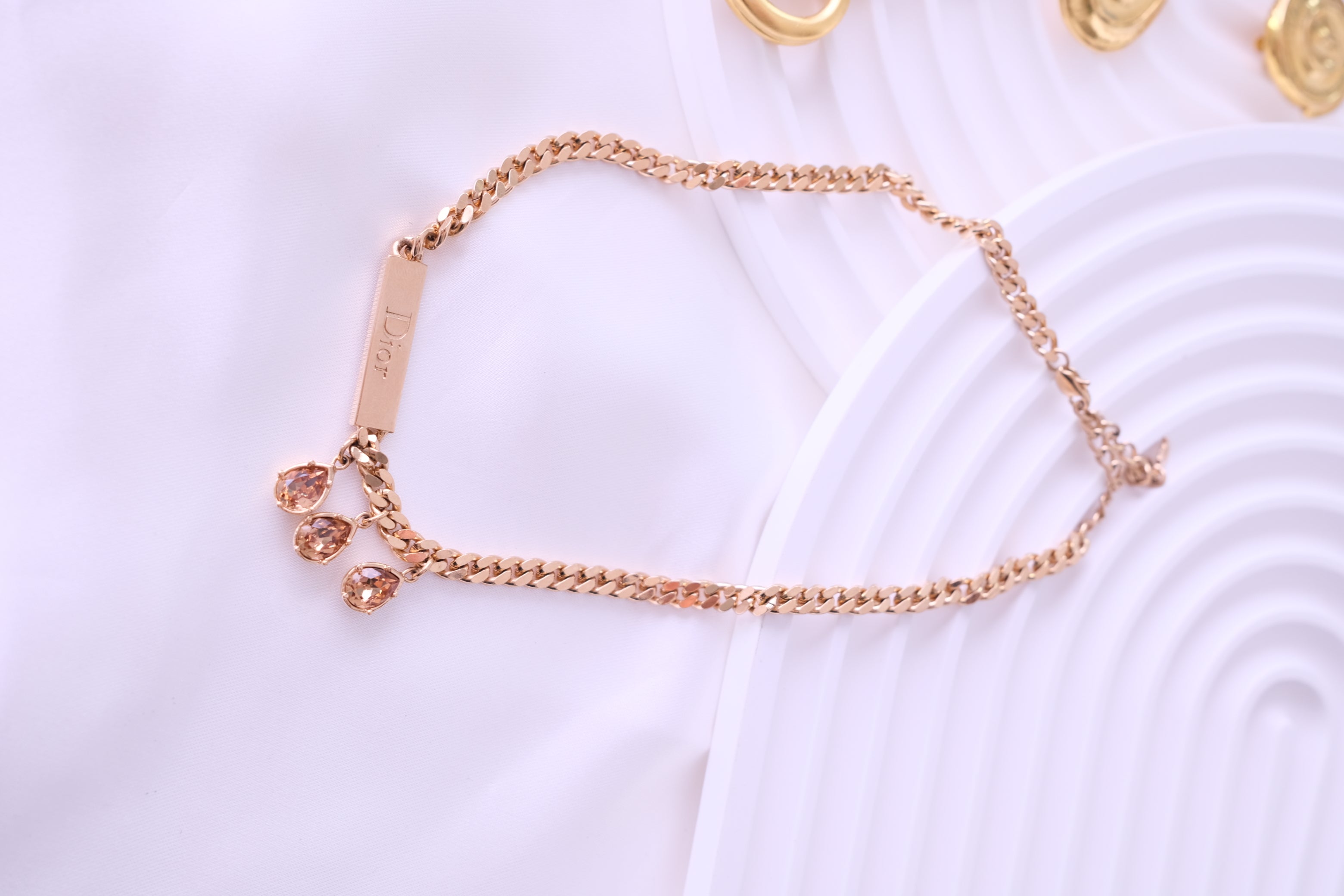 Christian Dior Vintage Gold Tone ID Chain Necklace Rare JOHN GALLIANO