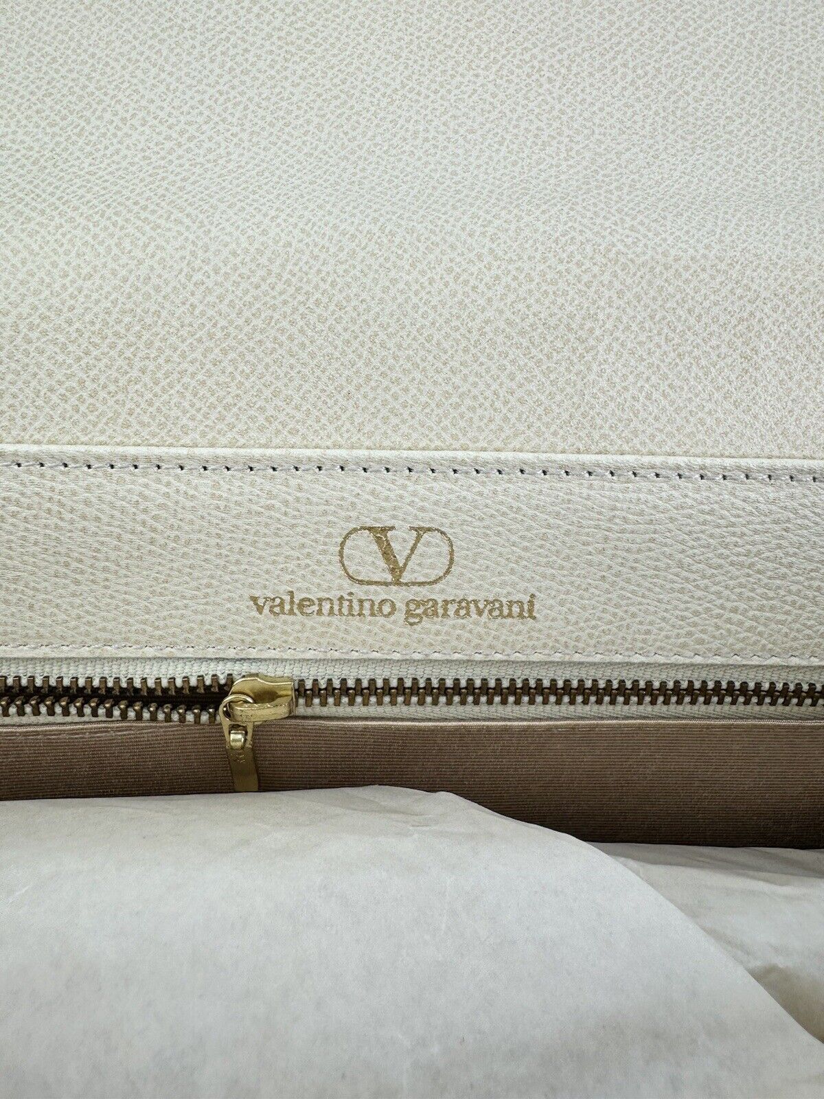 Valentino Garavani Classic Beige Tassel Leather Flap Shoulder Bag Vintage