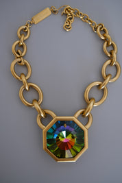 Vintage YSL Necklace 1980s Yves Saint Laurent limited edition watermelon crystal Choker Numbered