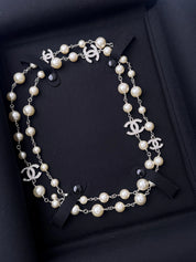 Authentic  Chanel Necklace, Pearl Necklace, Beaded Necklace, Made in France, Charm Necklace, Chain Necklace, Vintage Jewelry