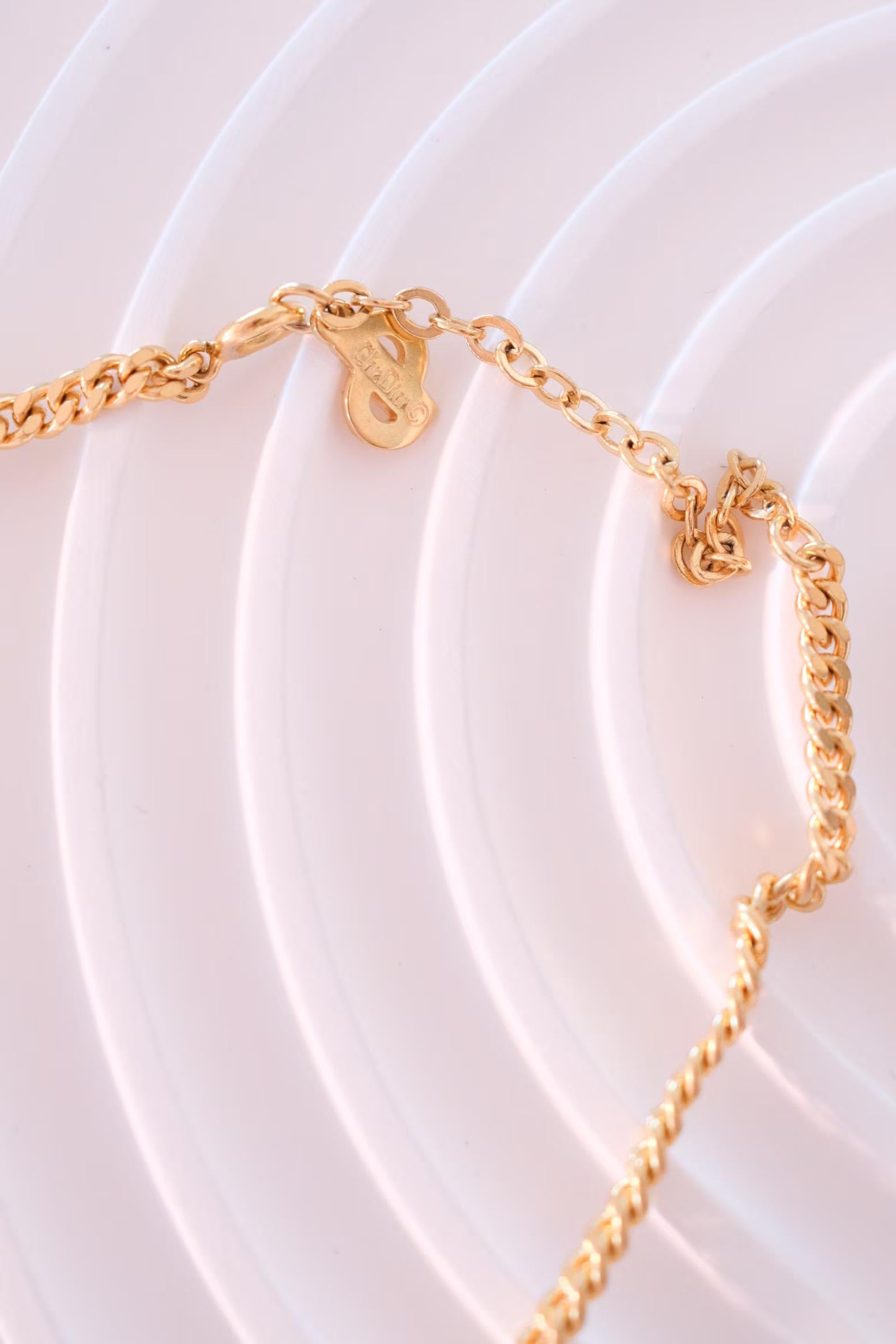 Vintage Christian Dior Gold Choker Necklace: Authentic CD Logo
