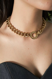 Givenchy Necklace Gold, Bold Chain Choker Necklace Gold Plated Vintage Excellent Condition, Women Jewelry, Chunky chain gold