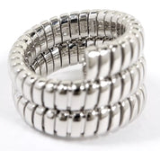 BVLGARI Tubogas Ring, Snake Ring Spiga Ring Serpenti 750WG K18 White Gold Size13,  White Gold Ring Unisex