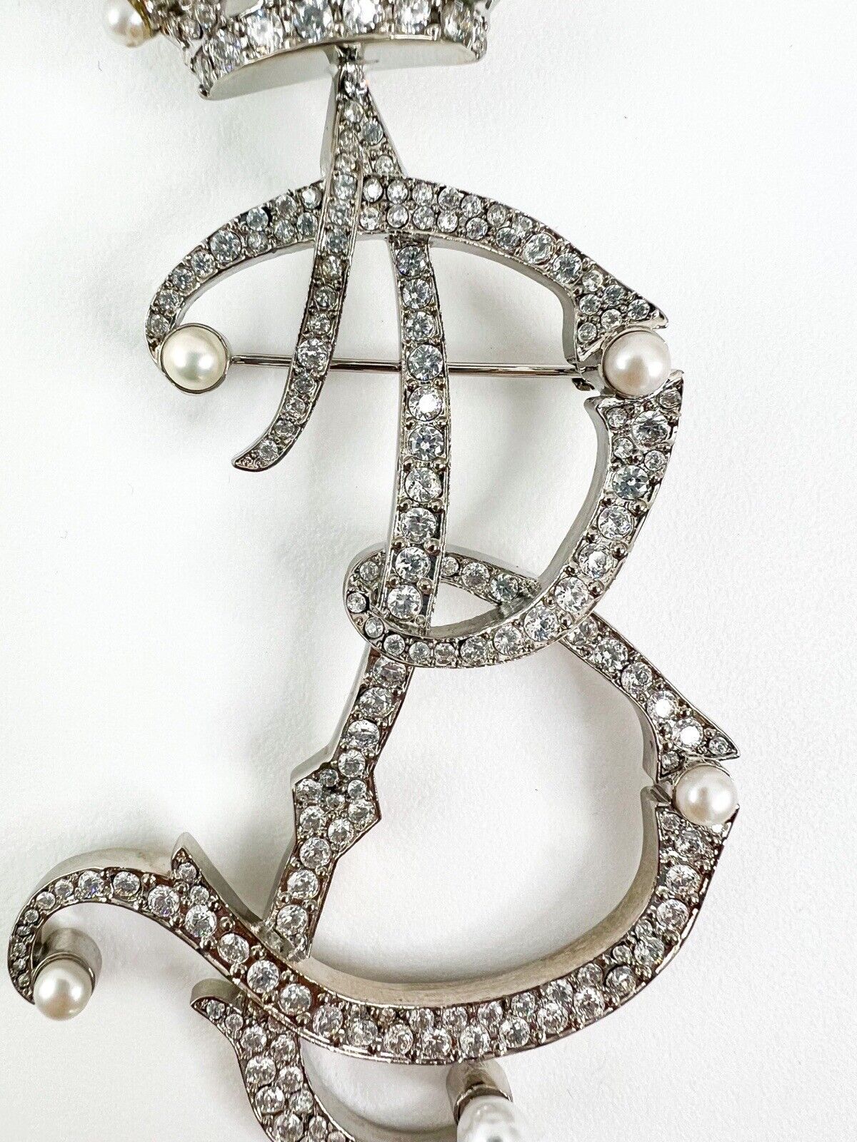 Vintage Balengiaga Brooch Pin, B Brooch Pin pearls, Bridal Jewelry, Balenciaga Palladium, Jewelry Brooch, Queen B ,Personalized Gifts
