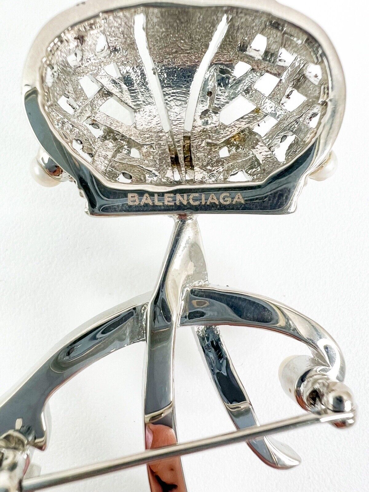 Vintage Balengiaga Brooch Pin, B Brooch Pin pearls, Bridal Jewelry, Balenciaga Palladium, Jewelry Brooch, Queen B ,Personalized Gifts