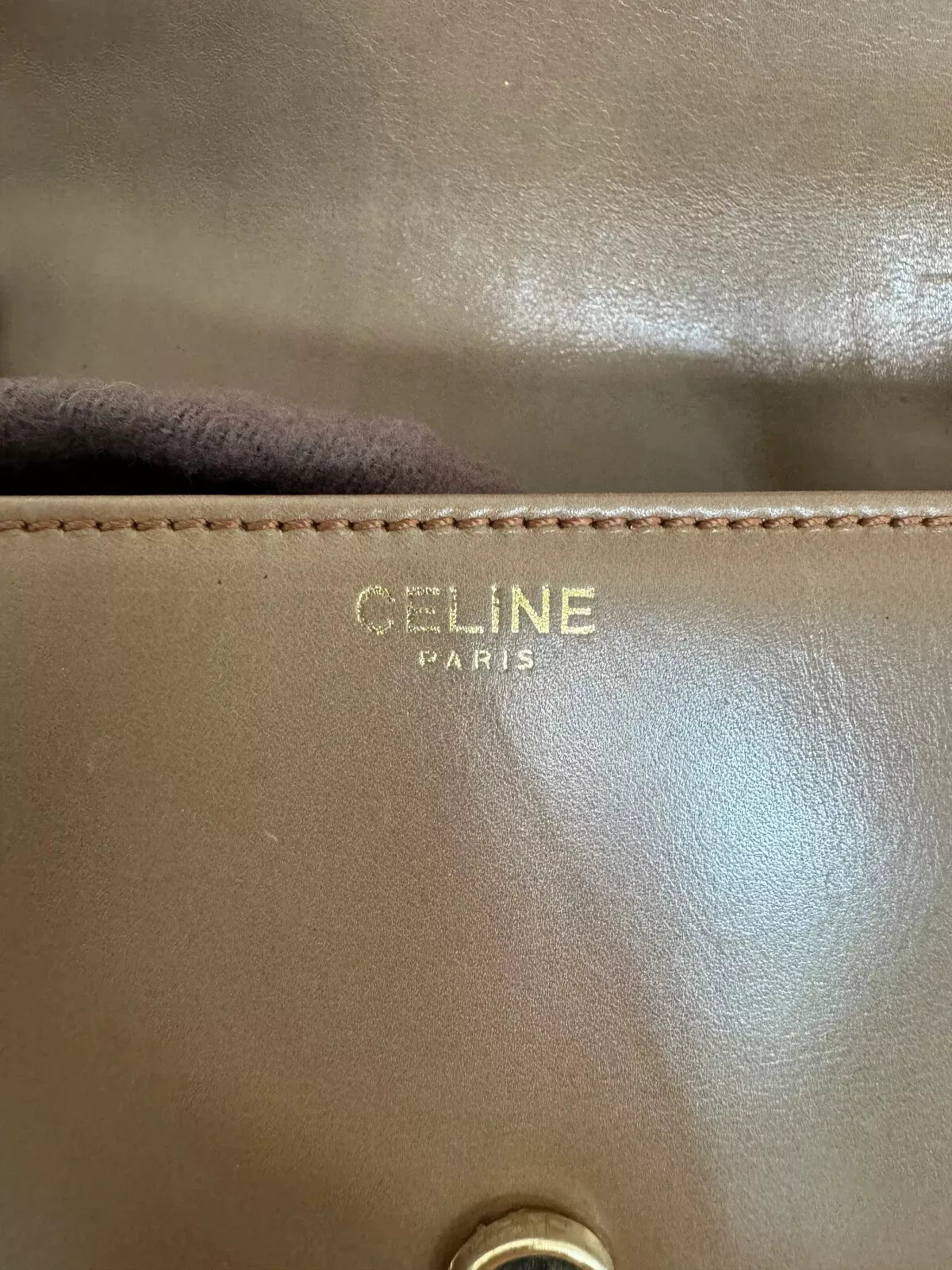 Vintage Celine bag triomphe Shoulder Bag Brown box Made in Italy Rare