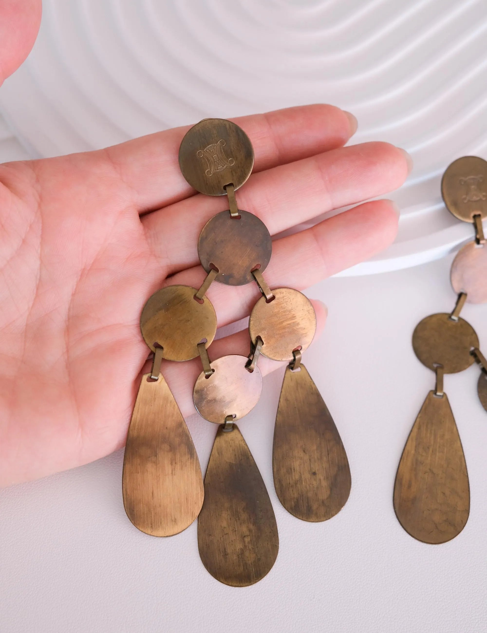 Celine Paris made in Italy earrings seen on beyonce massive extra large, Made in Italy, Vintage Earrings, Earrings dangle, Wedding Earrings, Bridal Earrings
