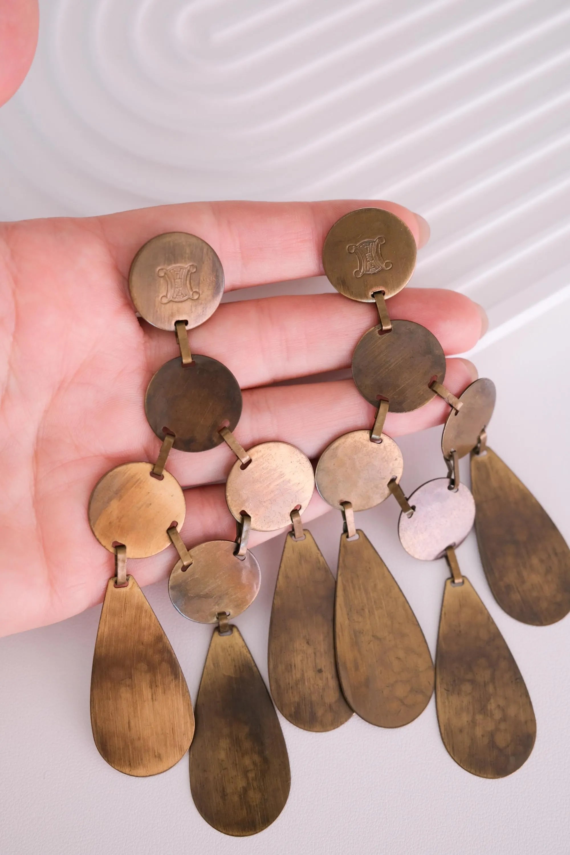 Celine Paris made in Italy earrings seen on beyonce massive extra large, Made in Italy, Vintage Earrings, Earrings dangle, Wedding Earrings, Bridal Earrings