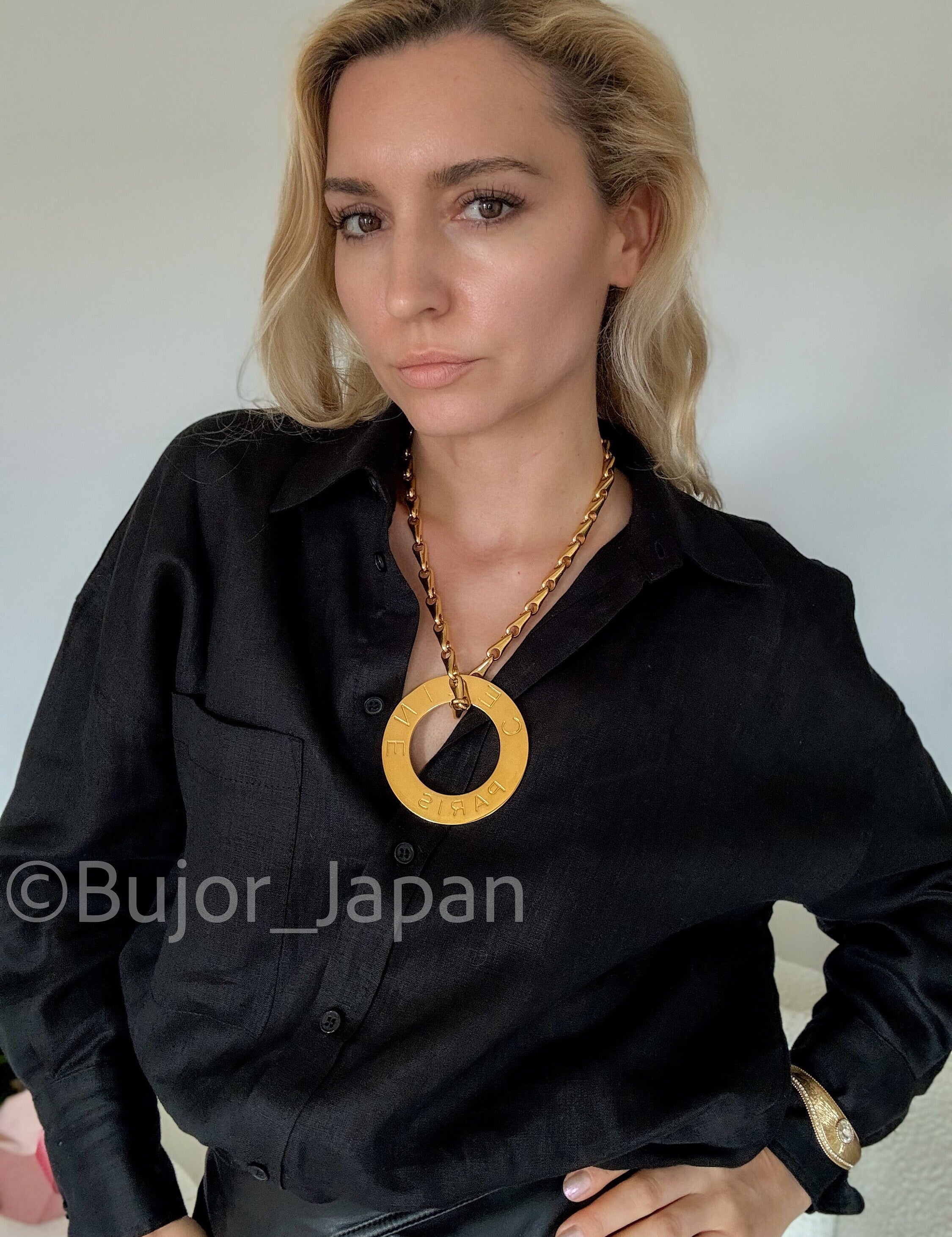 Vintage Celine Necklace, Gold Necklace, Chain Necklace gold  , Necklace for men Logo Pendant, Made in Italy, Unisex Jewelry, Gift for him