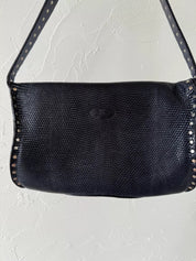 Celine Paris shoulder bag Poulbot lizard handbag blue studded Baguette, Vintage Bags for Women, Vintage Handbag, Bag Women