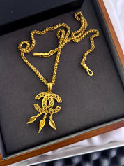 Chanel vintage 1995 spring collection gold CC pendant necklace, classic designer jewelry, elegant collectible accessory