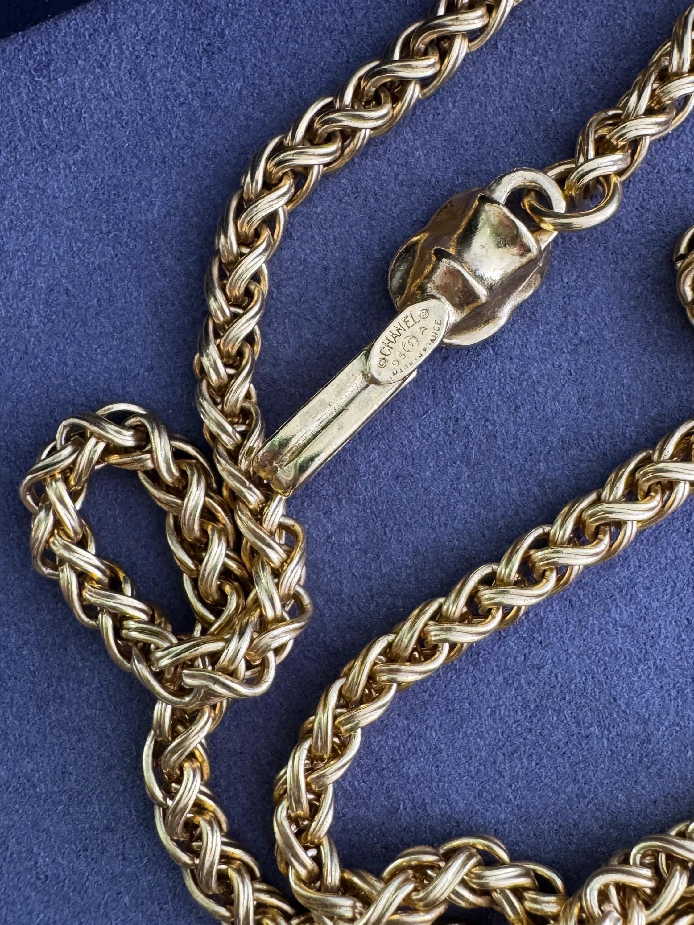 Chanel vintage 1995 spring collection gold CC pendant necklace, classic designer jewelry, elegant collectible accessory