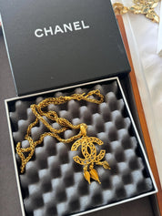 Chanel vintage 1995 spring collection gold CC pendant necklace, classic designer jewelry, elegant collectible accessory