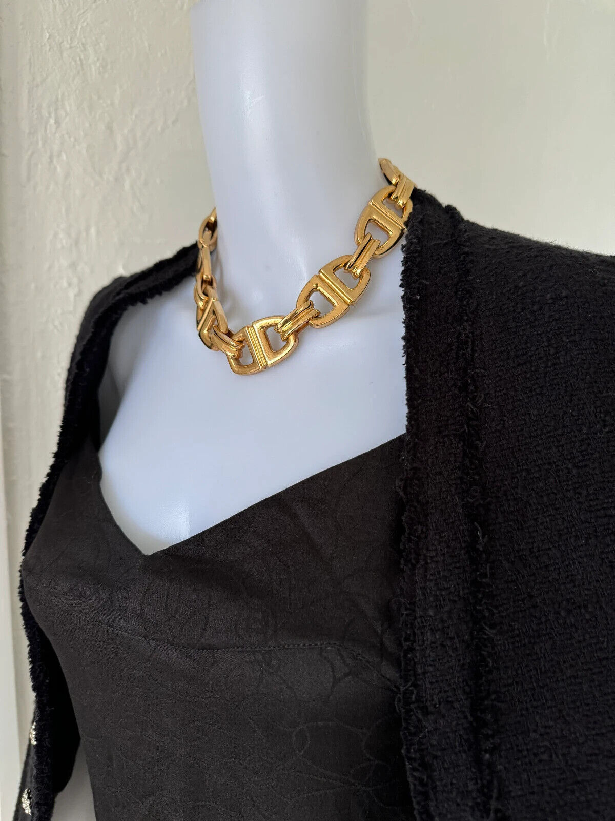 Vintage Christian Dior Necklace, Collector piece, Unisex Chunky necklace, Massive Choker, ID Choker Gold, Made in Germany, Anchor chain