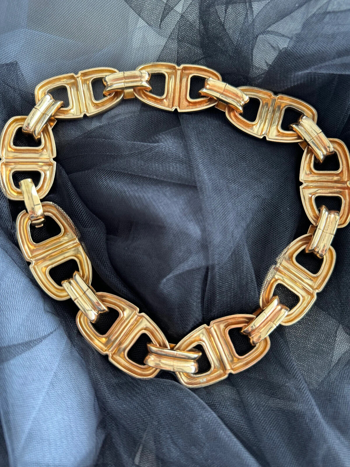 Vintage Christian Dior Necklace, Collector piece, Unisex Chunky necklace, Massive Choker, ID Choker Gold, Made in Germany, Anchor chain