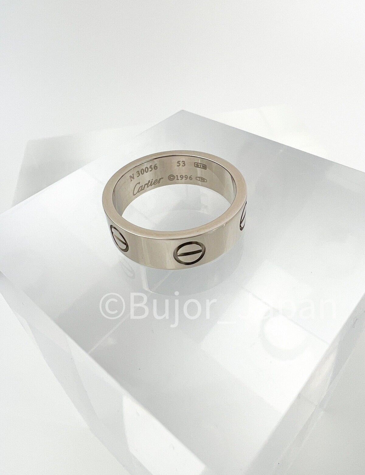 Cartier Ring, Love Ring 18k white Gold 750, Wedding band ring, size 53,  Eternity Band, Gift for her, Gift for him