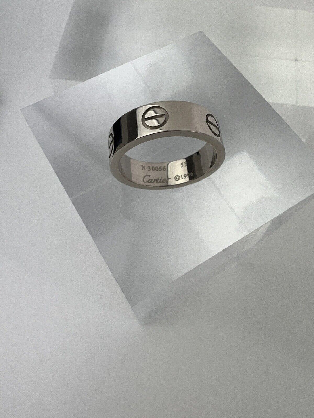 Cartier Ring, Love Ring 18k white Gold 750, Wedding band ring, size 53,  Eternity Band, Gift for her, Gift for him