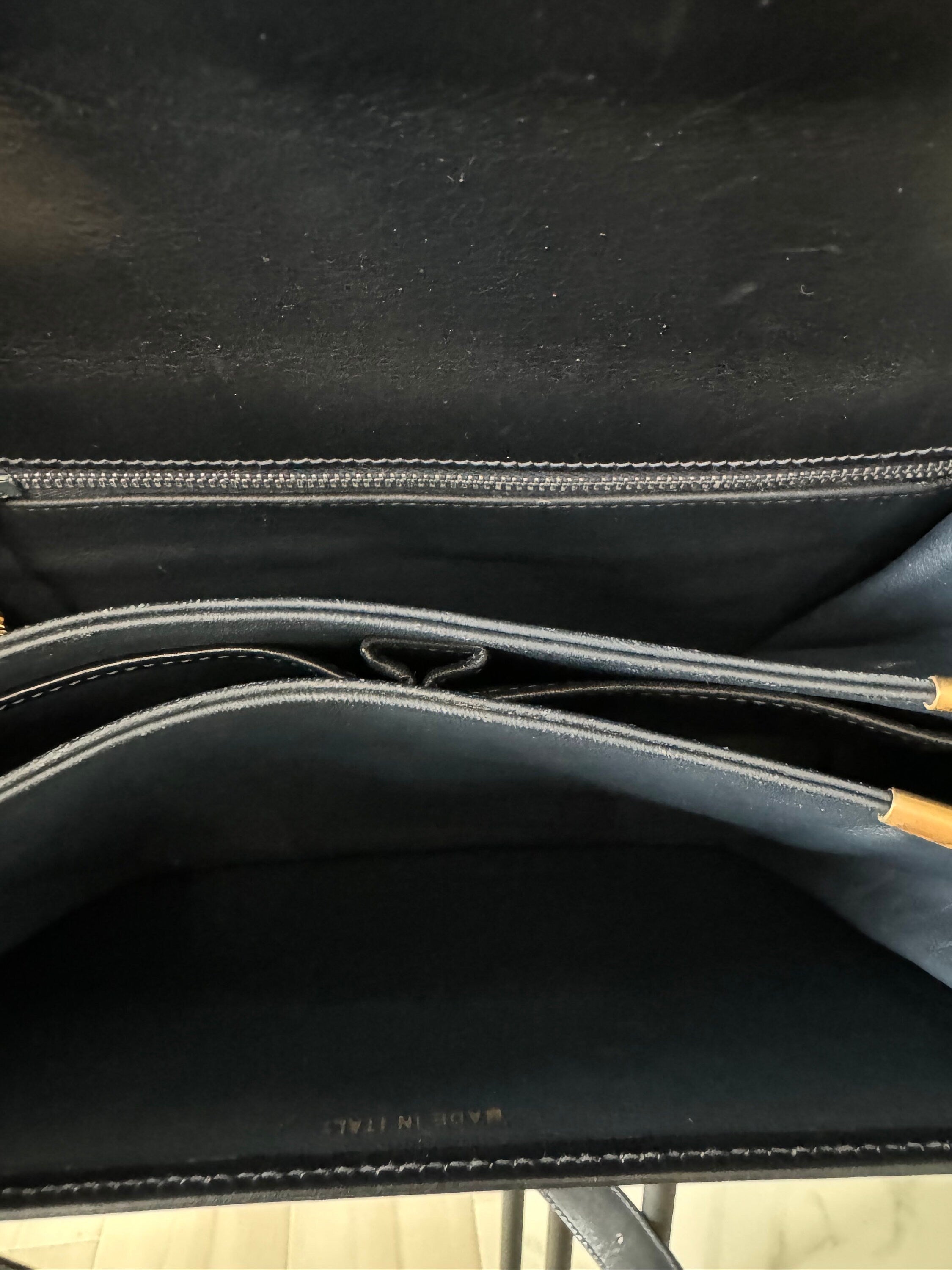 Vintage Celine Paris Triomphe Shoulder Bag Blue Made in Italy Rare