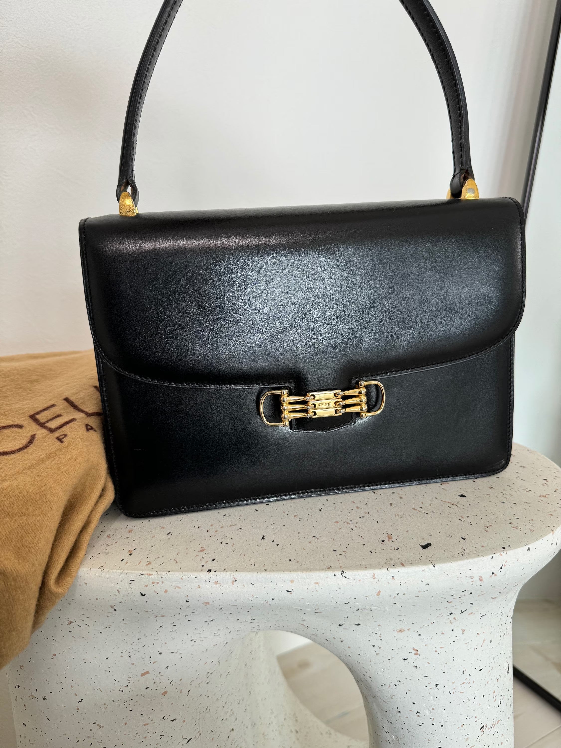 Vintage Celine Paris Made in France Top Handle Handbag shoulder bag Le Bujor Japan