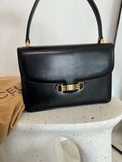 Vintage Celine Paris Made in France  Top Handle Handbag bag shoulder bag, leather  beautiful black, Vintage Bag, Bag Leather Women