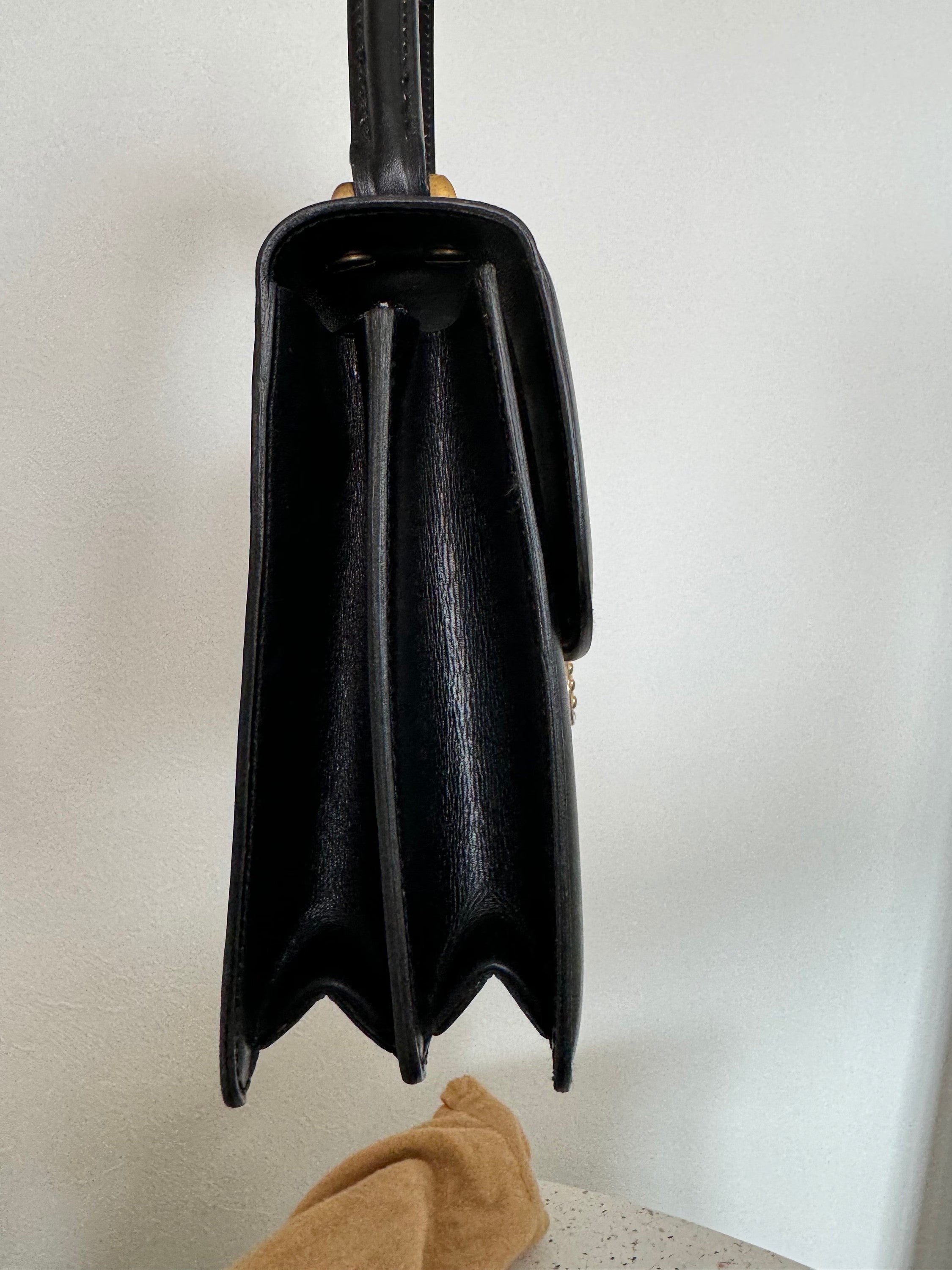 Vintage Celine Paris Made in France  Top Handle Handbag bag shoulder bag, leather  beautiful black, Vintage Bag, Bag Leather Women