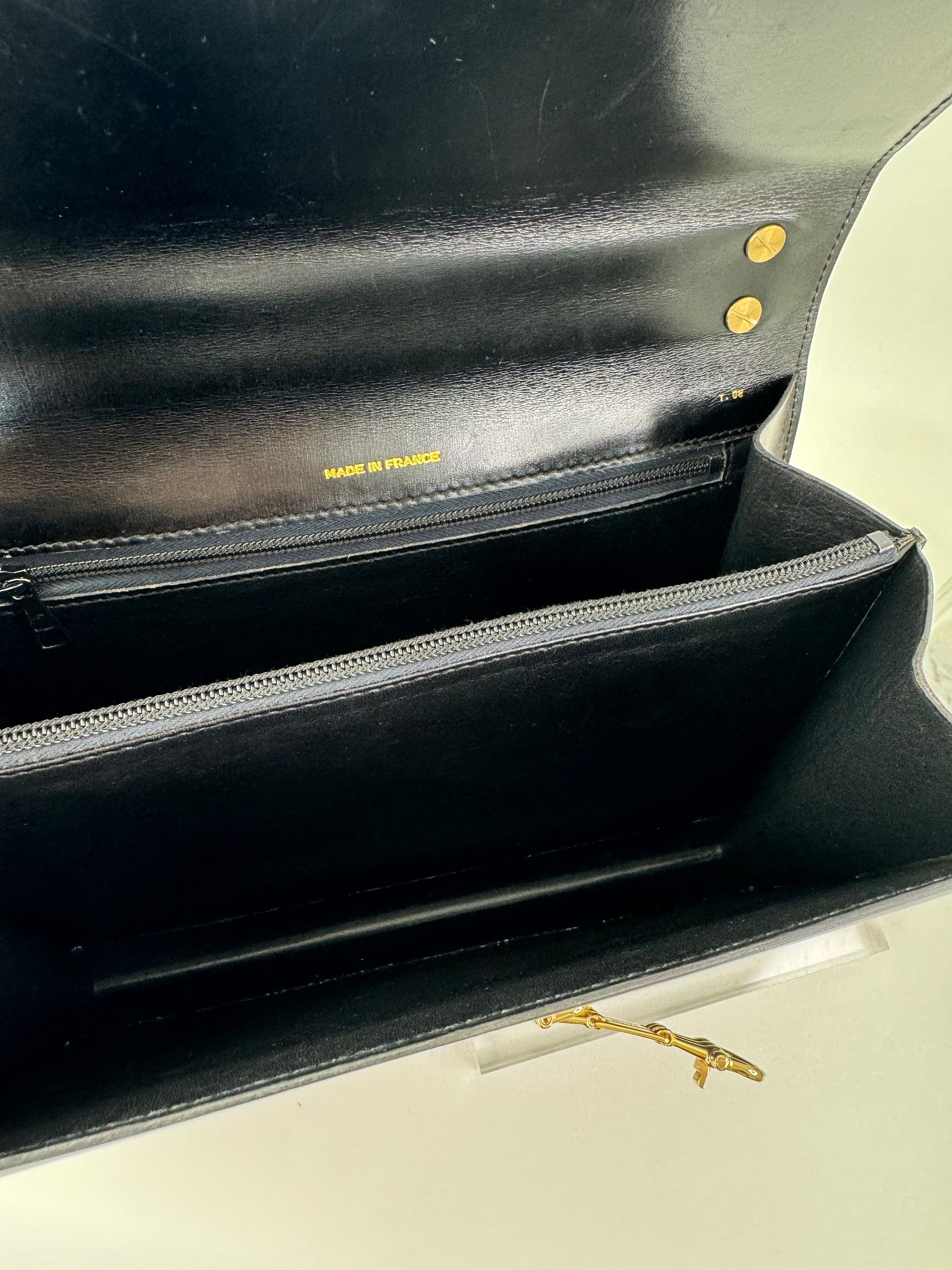 Vintage Celine Paris Made in France  Top Handle Handbag bag shoulder bag, leather  beautiful black, Vintage Bag, Bag Leather Women