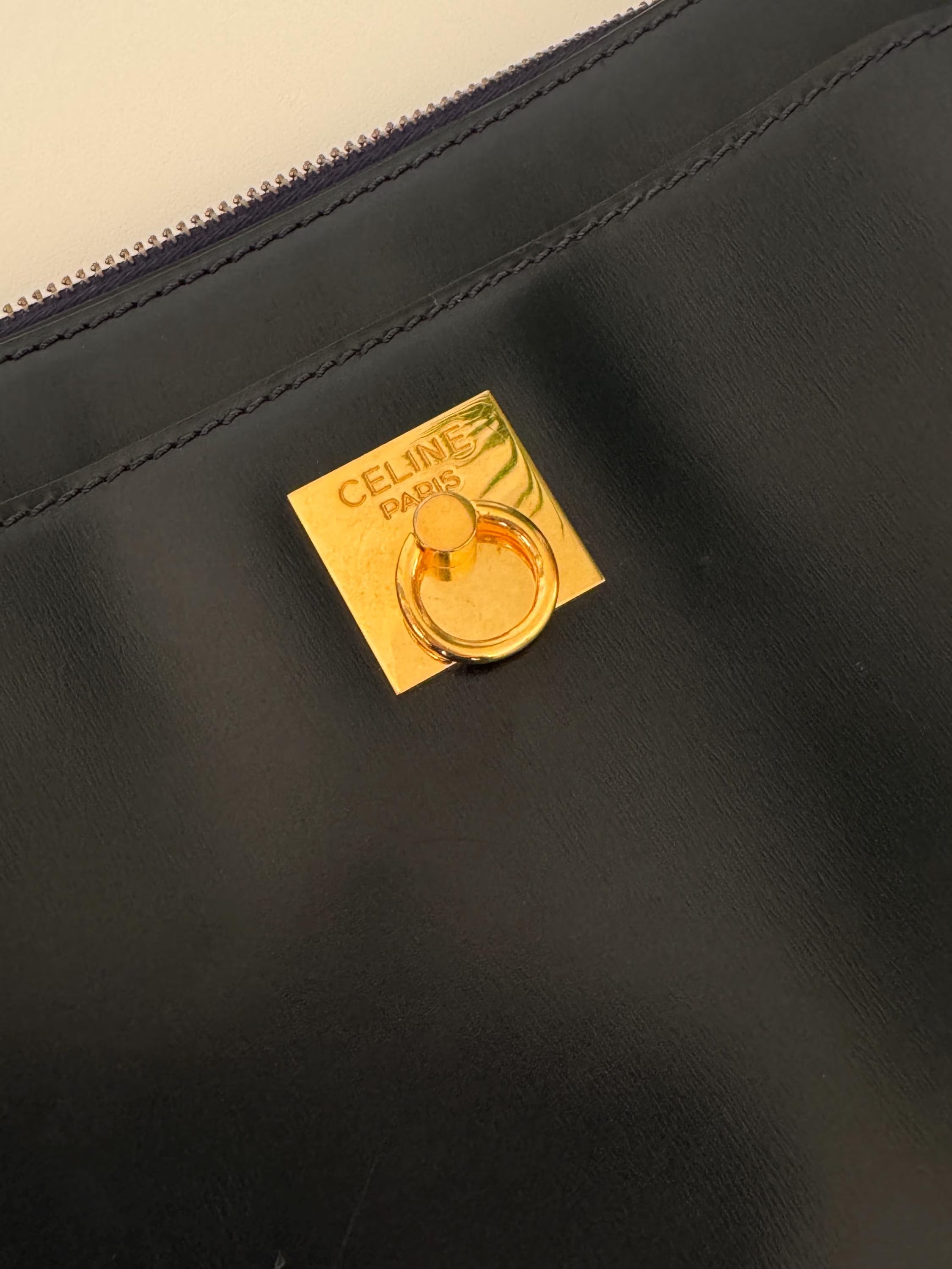 Celine Paris made in Italy door knocker shoulder cross  body clutch camera bag vintage