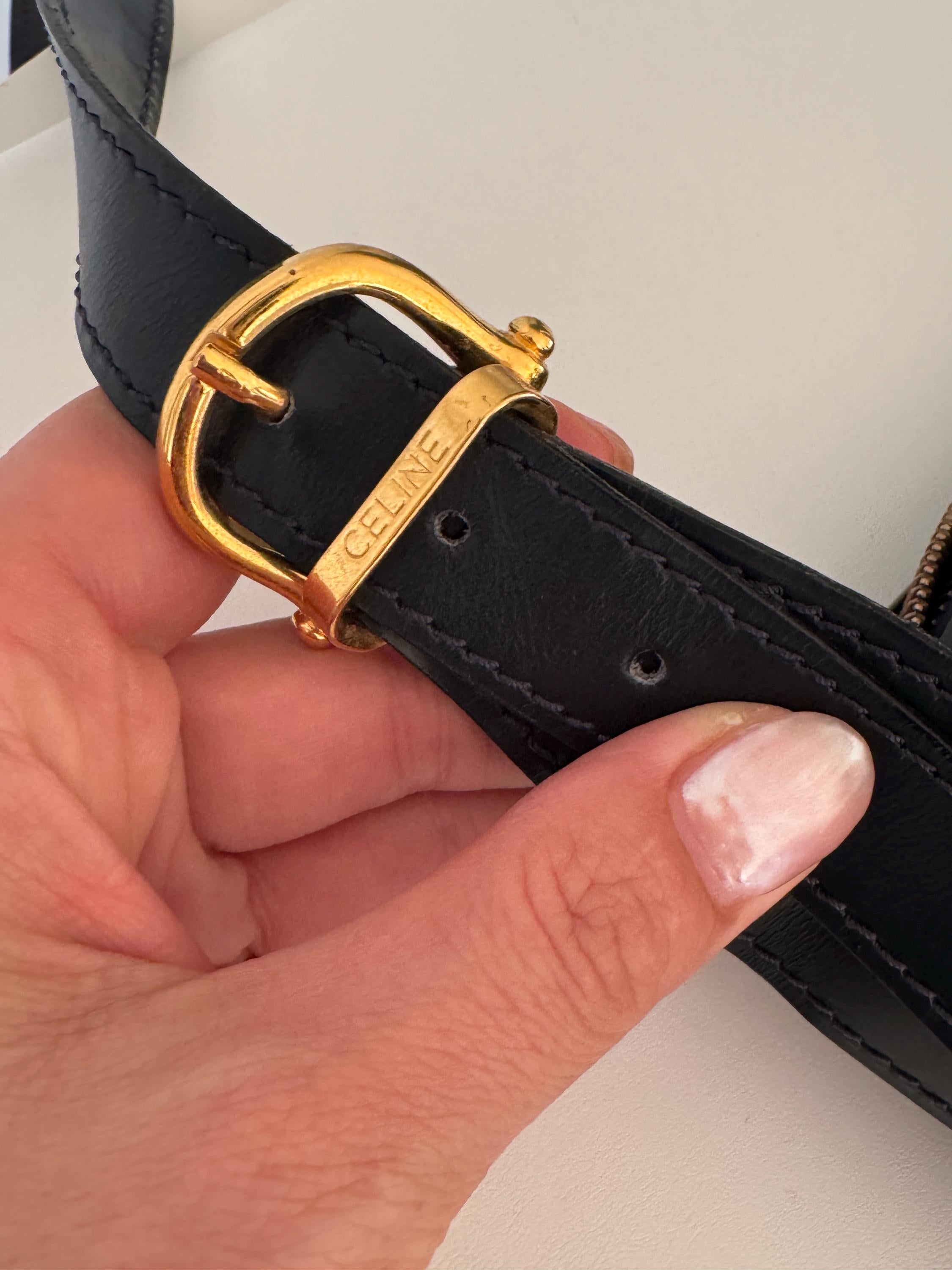 Celine Paris made in Italy door knocker shoulder cross  body clutch camera bag vintage