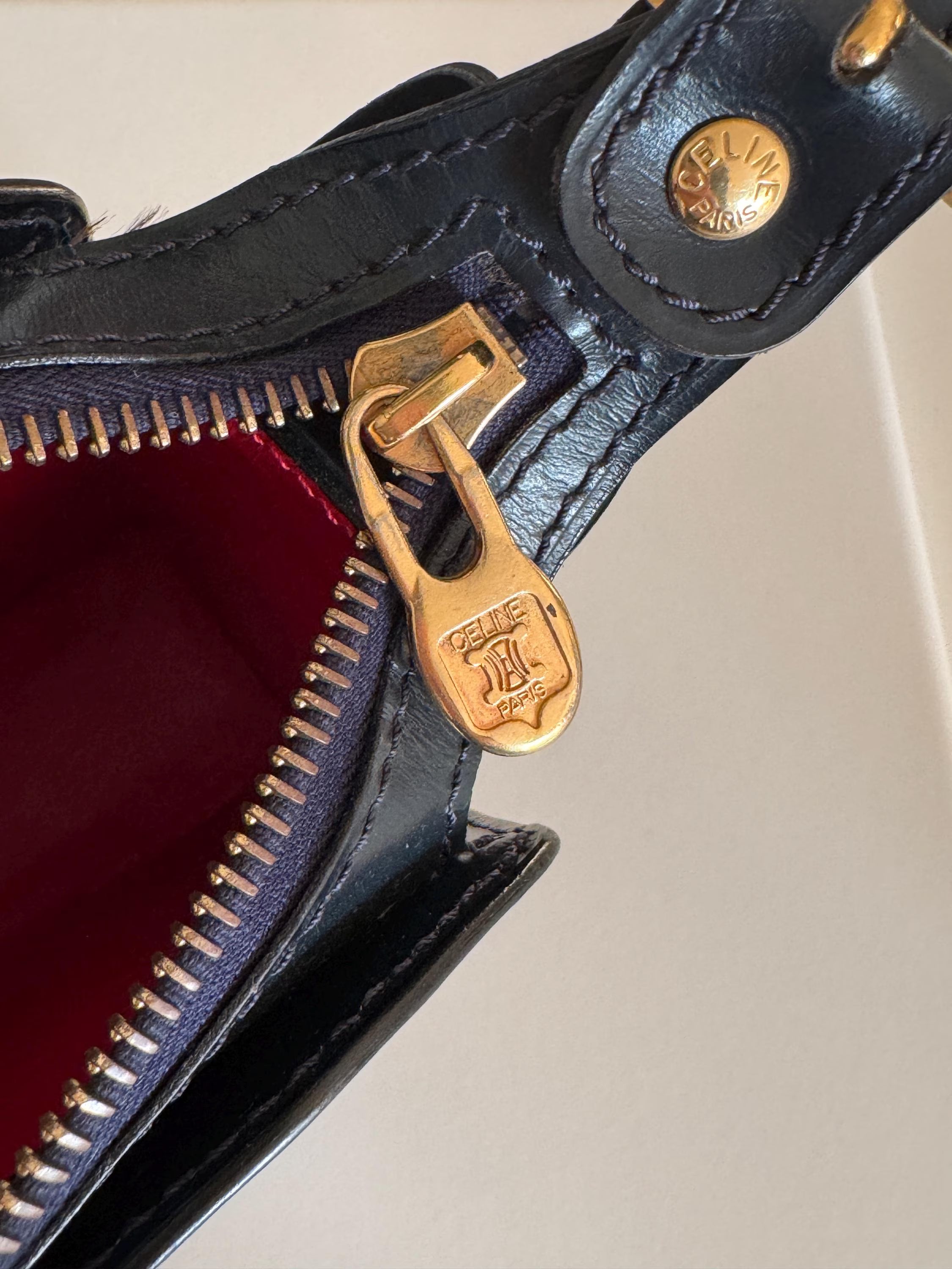 Celine Paris made in Italy door knocker shoulder cross  body clutch camera bag vintage