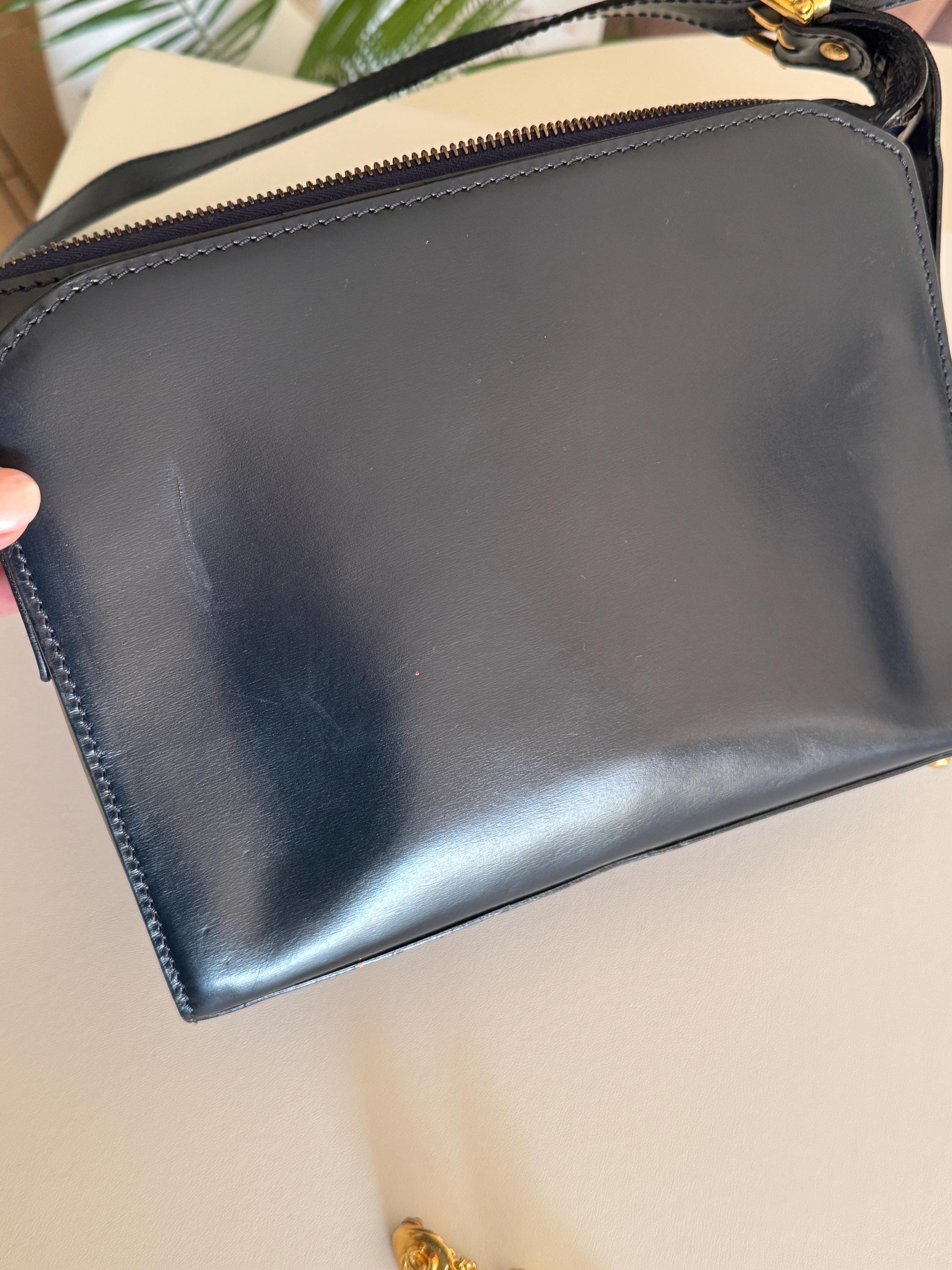 Celine Paris made in Italy door knocker shoulder cross  body clutch camera bag vintage