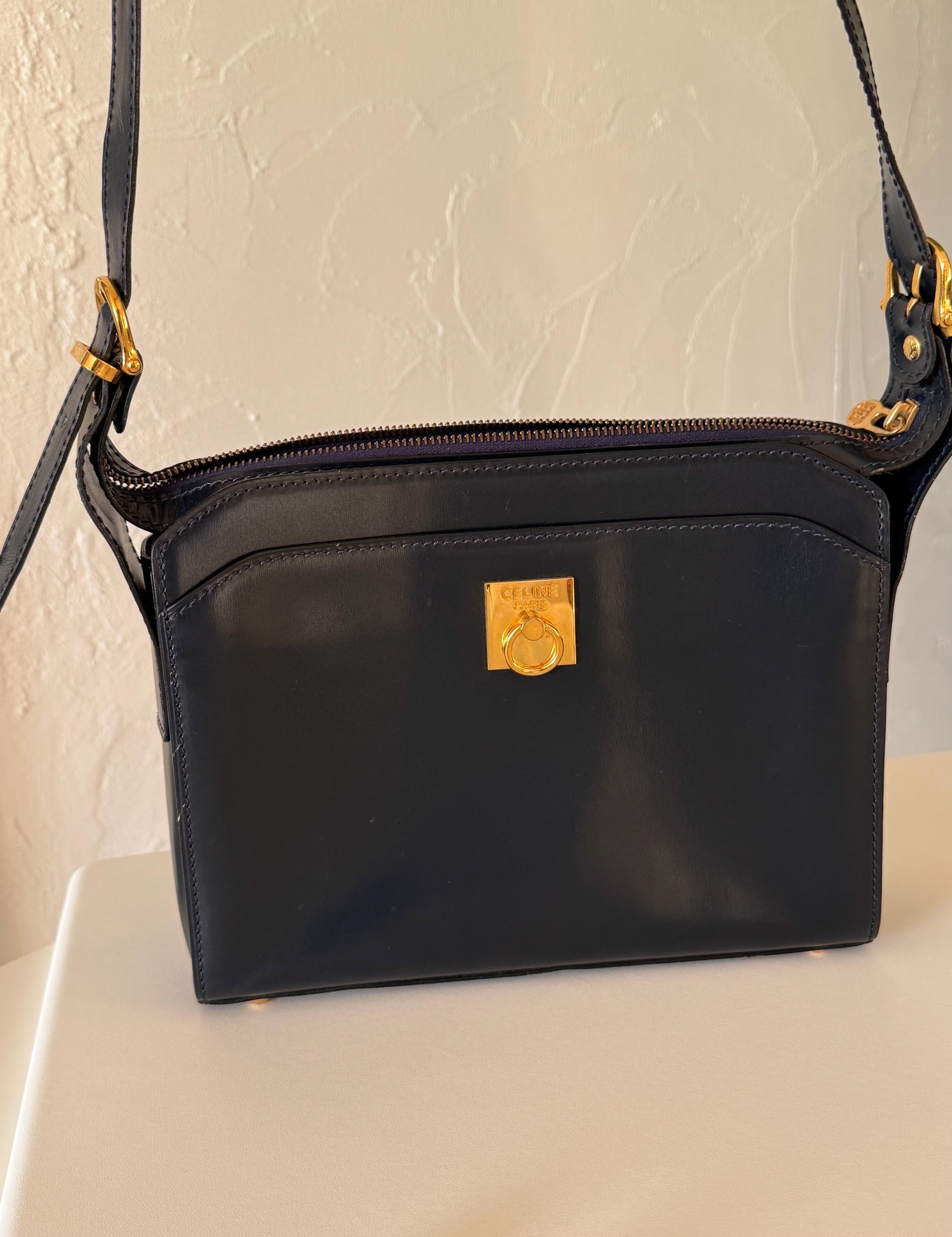 Celine Paris made in Italy door knocker shoulder cross  body clutch camera bag vintage