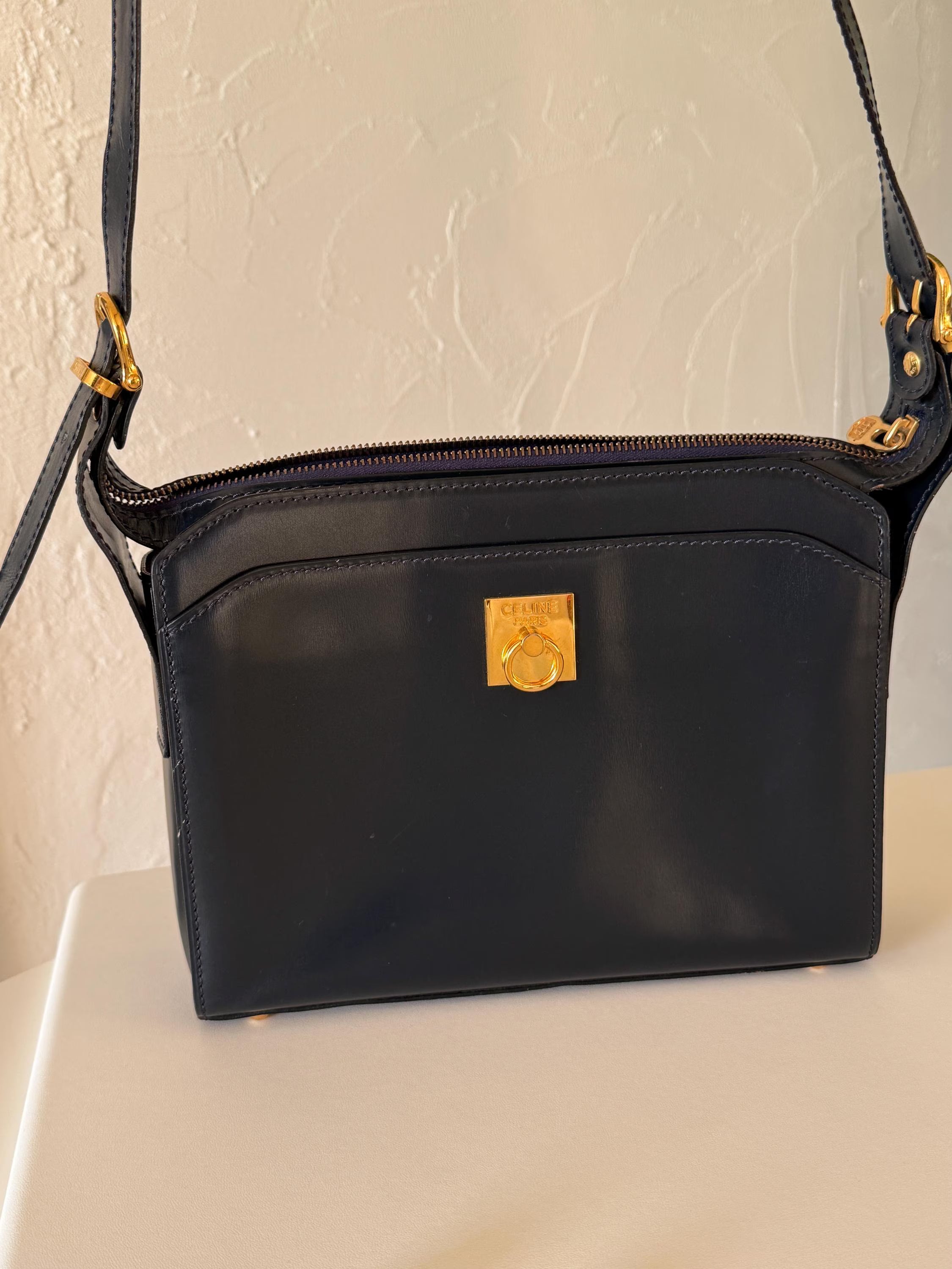 Celine Paris made in Italy door knocker shoulder cross  body clutch camera bag vintage