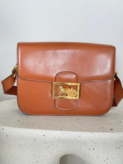 Vintage Celine bag, Celine  Paris Horse carriage Shoulder Bag Brown box Made in Italy, Celine box  bag, Celine 80s, Rare Celine bag