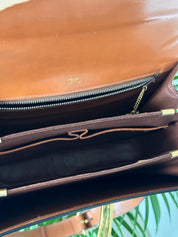 Vintage Celine bag, Celine  Paris Horse carriage Shoulder Bag Brown box Made in Italy, Celine box  bag, Celine 80s, Rare Celine bag