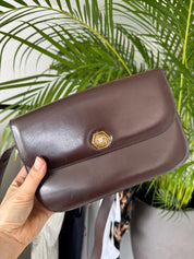 Vintage Celine bag, Celine Paris Triomphe  Shoulder Bag Brown box Made in Italy, Celine box  bag, Celine 80s, Rare Celine bag, Bag Leather