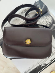 Vintage Celine bag, Celine Paris Triomphe  Shoulder Bag Brown box Made in Italy, Celine box  bag, Celine 80s, Rare Celine bag, Bag Leather