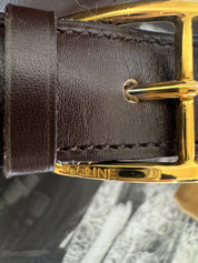 Vintage Celine bag, Celine Paris Triomphe  Shoulder Bag Brown box Made in Italy, Celine box  bag, Celine 80s, Rare Celine bag, Bag Leather