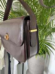 Vintage Celine bag, Celine Paris Triomphe  Shoulder Bag Brown box Made in Italy, Celine box  bag, Celine 80s, Rare Celine bag, Bag Leather