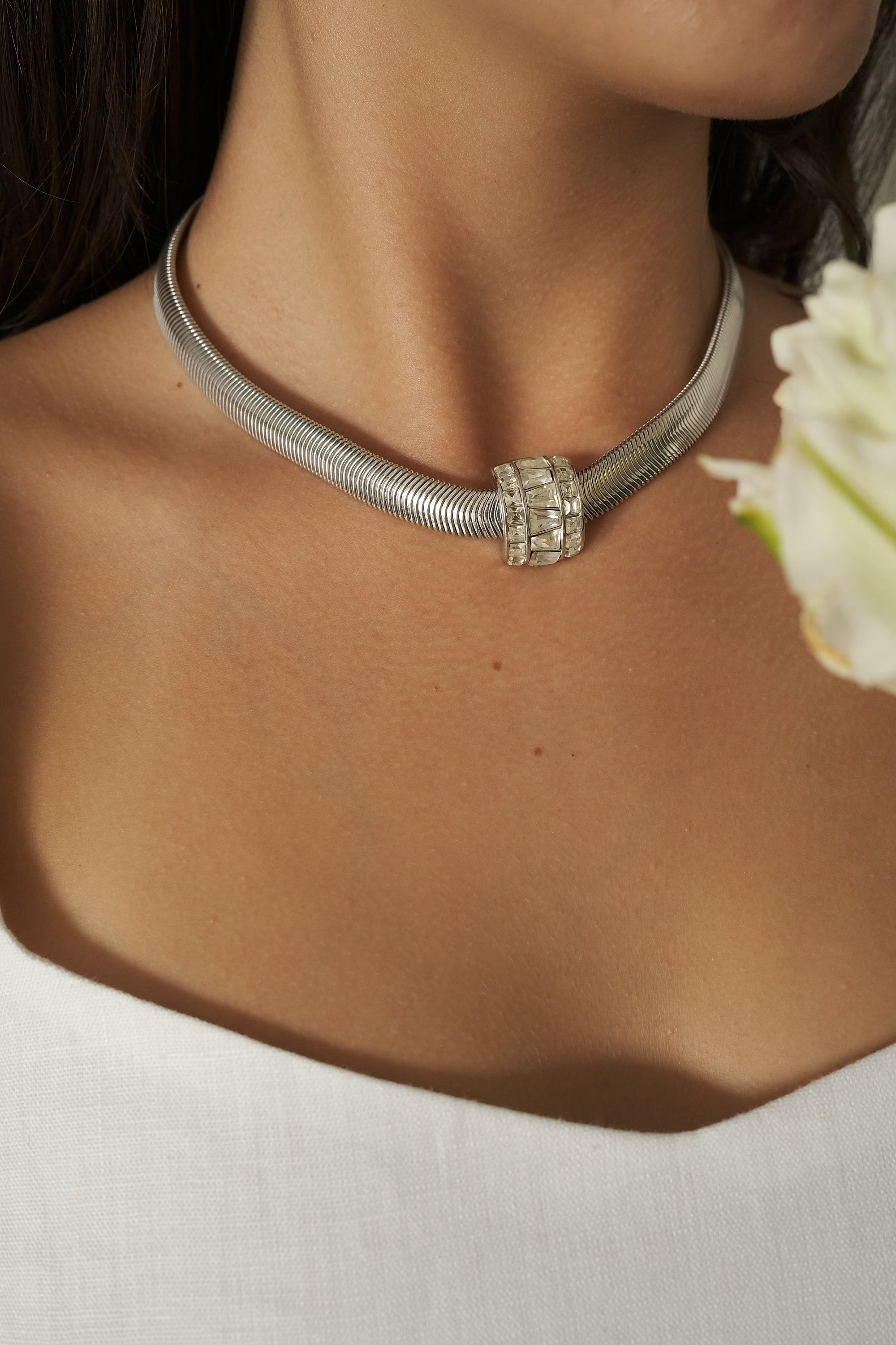 Vintage Christian Dior choker  necklace  Germany, extremely rare Dior necklace, Dior snake chain, Authentic Christian Dior, bridal choker