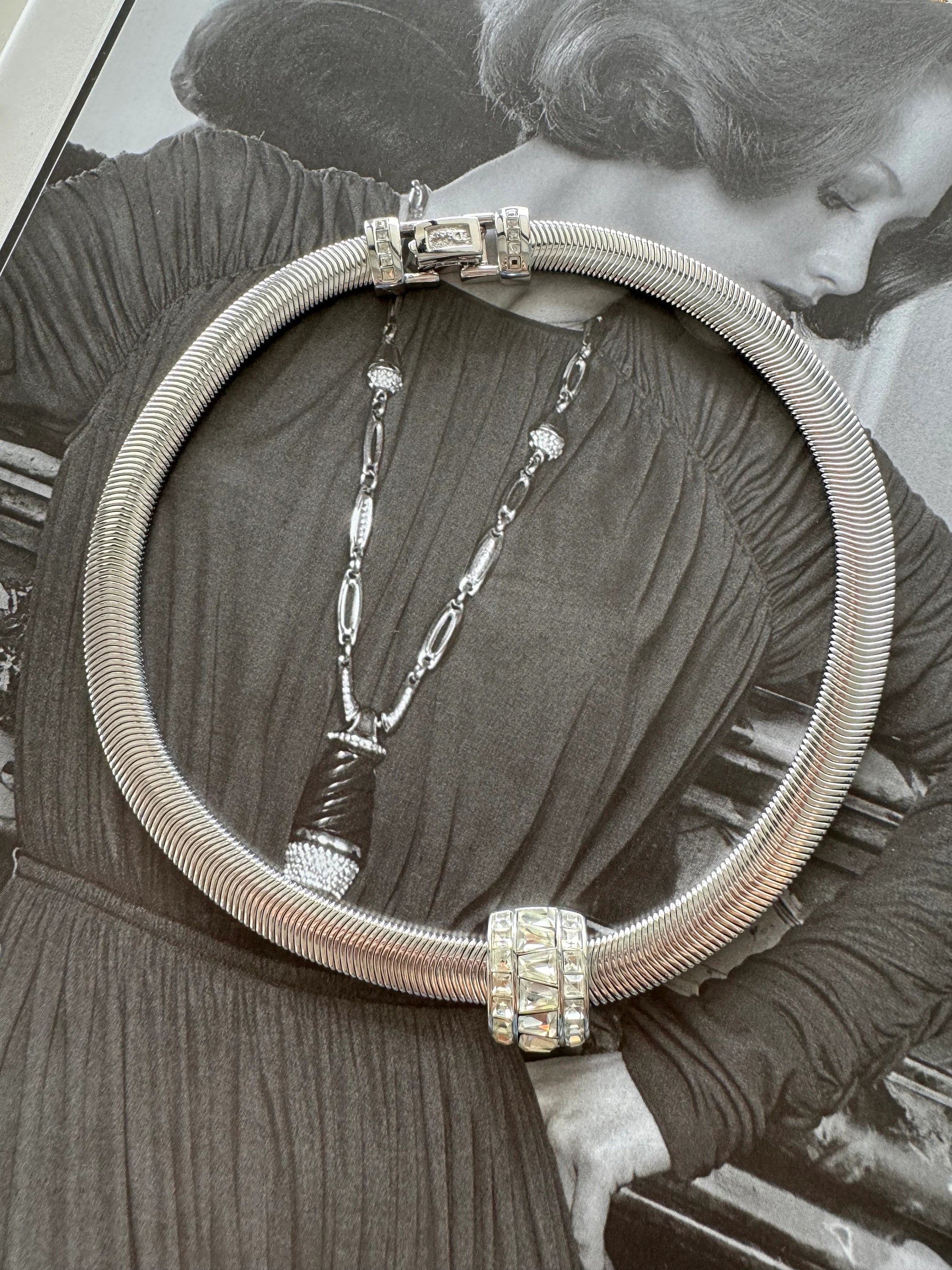 Vintage Christian Dior choker  necklace  Germany, extremely rare Dior necklace, Dior snake chain, Authentic Christian Dior, bridal choker