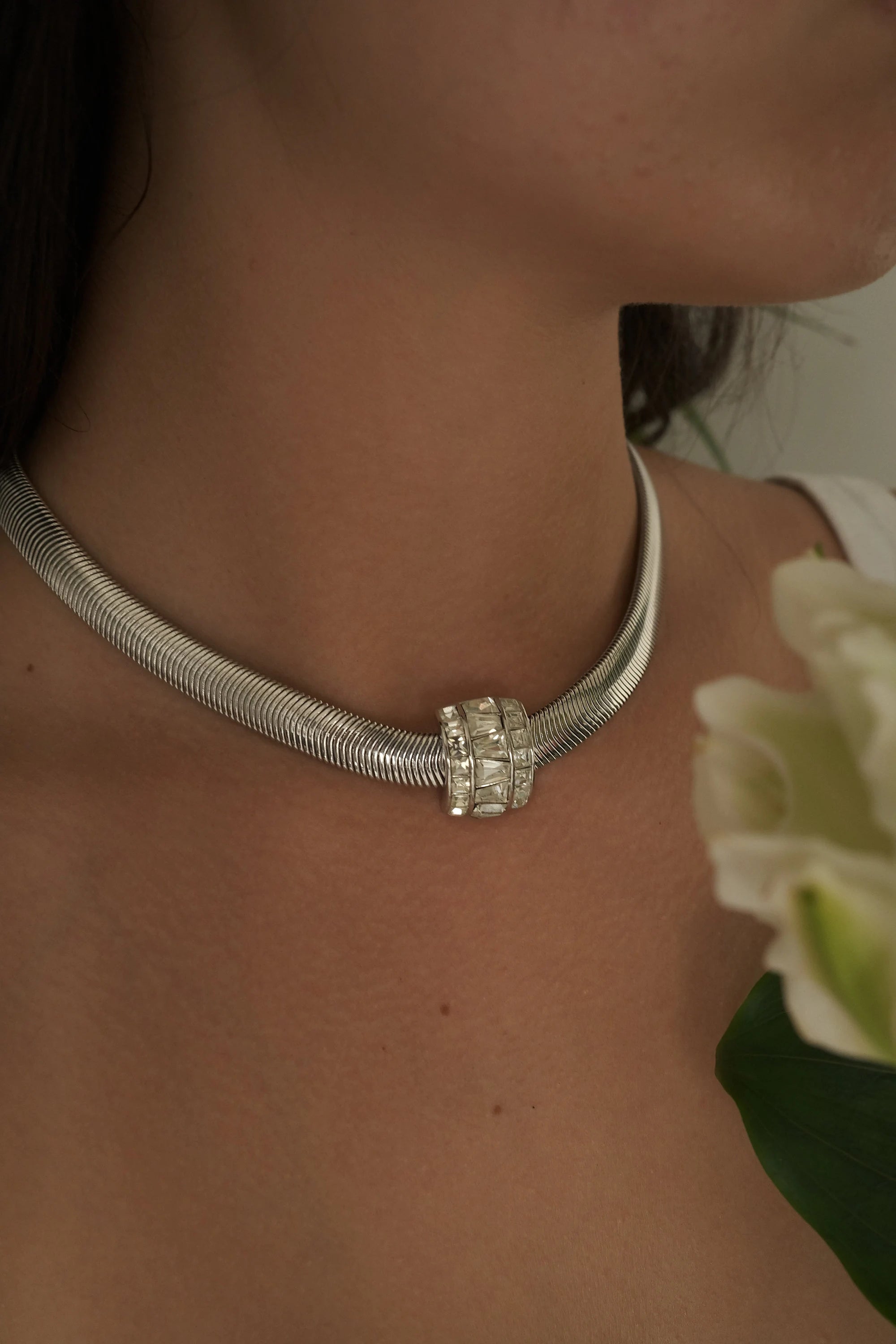 Vintage Christian Dior choker  necklace  Germany, extremely rare Dior necklace, Dior snake chain, Authentic Christian Dior, bridal choker