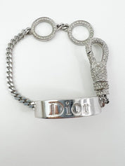 Vintage Christian Dior Bracelet, Vintage Bracelet Silver, Dior Logo Bracelet, Vintage Rhinestones, John Galliano Jewelry, Personalized Gifts