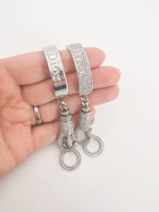 Vintage Christian Dior Bracelet, Vintage Bracelet Silver, Dior Logo Bracelet, Vintage Rhinestones, John Galliano Jewelry, Personalized Gifts
