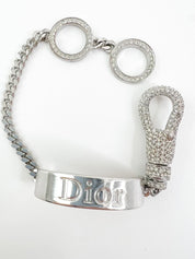 Vintage Christian Dior Bracelet, Vintage Bracelet Silver, Dior Logo Bracelet, Vintage Rhinestones, John Galliano Jewelry, Personalized Gifts
