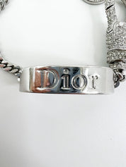 Vintage Christian Dior Bracelet, Vintage Bracelet Silver, Dior Logo Bracelet, Vintage Rhinestones, John Galliano Jewelry, Personalized Gifts