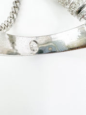 Vintage Christian Dior Bracelet, Vintage Bracelet Silver, Dior Logo Bracelet, Vintage Rhinestones, John Galliano Jewelry, Personalized Gifts