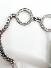 Vintage Christian Dior Bracelet, Vintage Bracelet Silver, Dior Logo Bracelet, Vintage Rhinestones, John Galliano Jewelry, Personalized Gifts